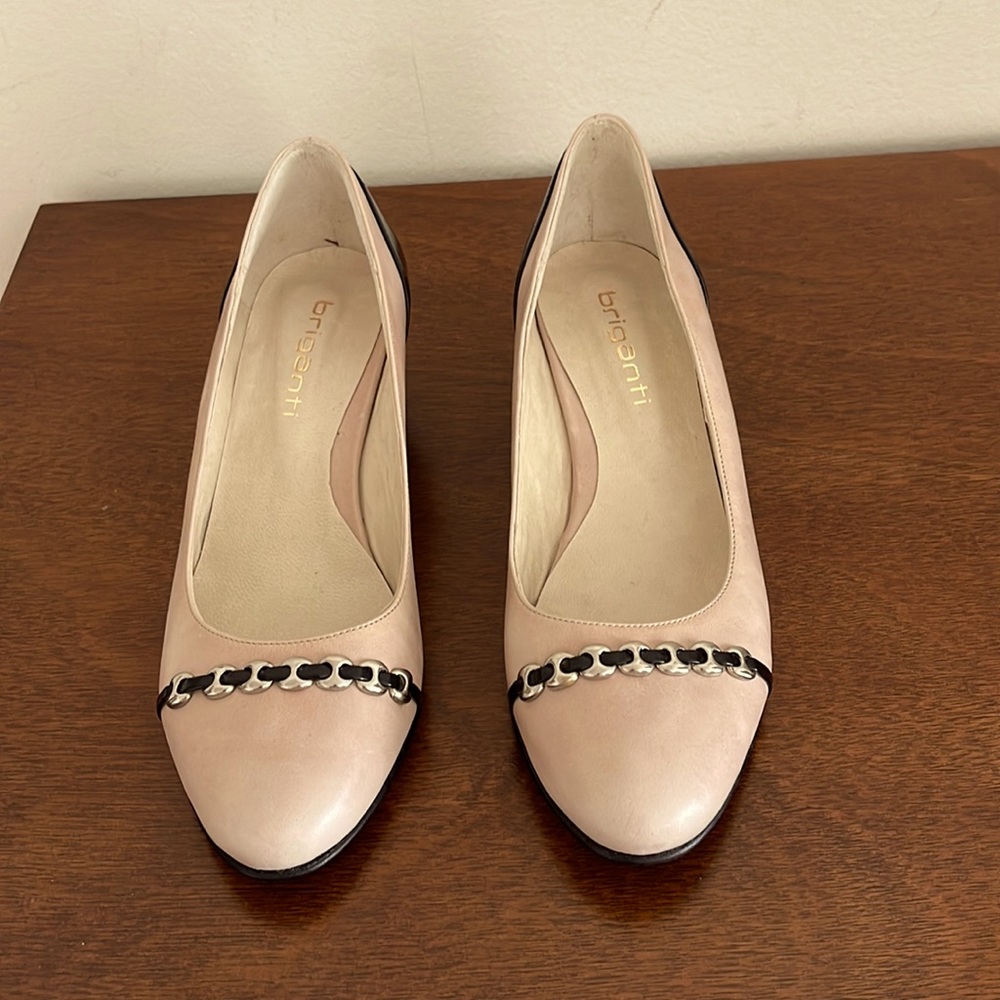 Trending! Brand new!! Chanel style wedge shoes. Black patent and blush leather